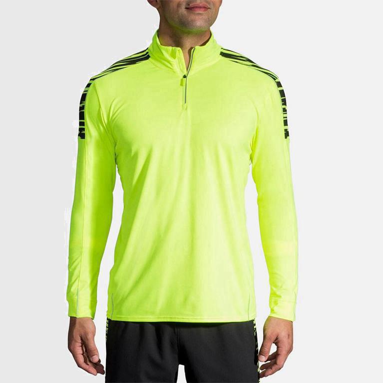 Brooks Nightlife Half Zip Hardloopjassen voor Heren Geel (XYBGS-9503)